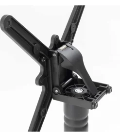 60 cm ronde hoge tafel kantelbaar zwart/zilver blad en zwarte voet