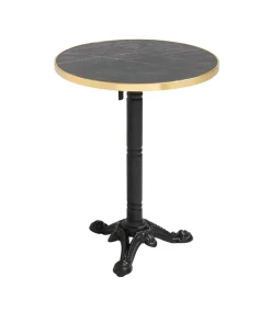 60 cm verstelbare zwartmarmeren terrastafel en 2 zwarte stoelen