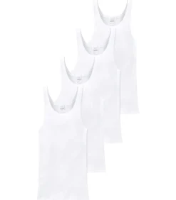 4 pack Cotton Essentials dubbelrib - onderhemd