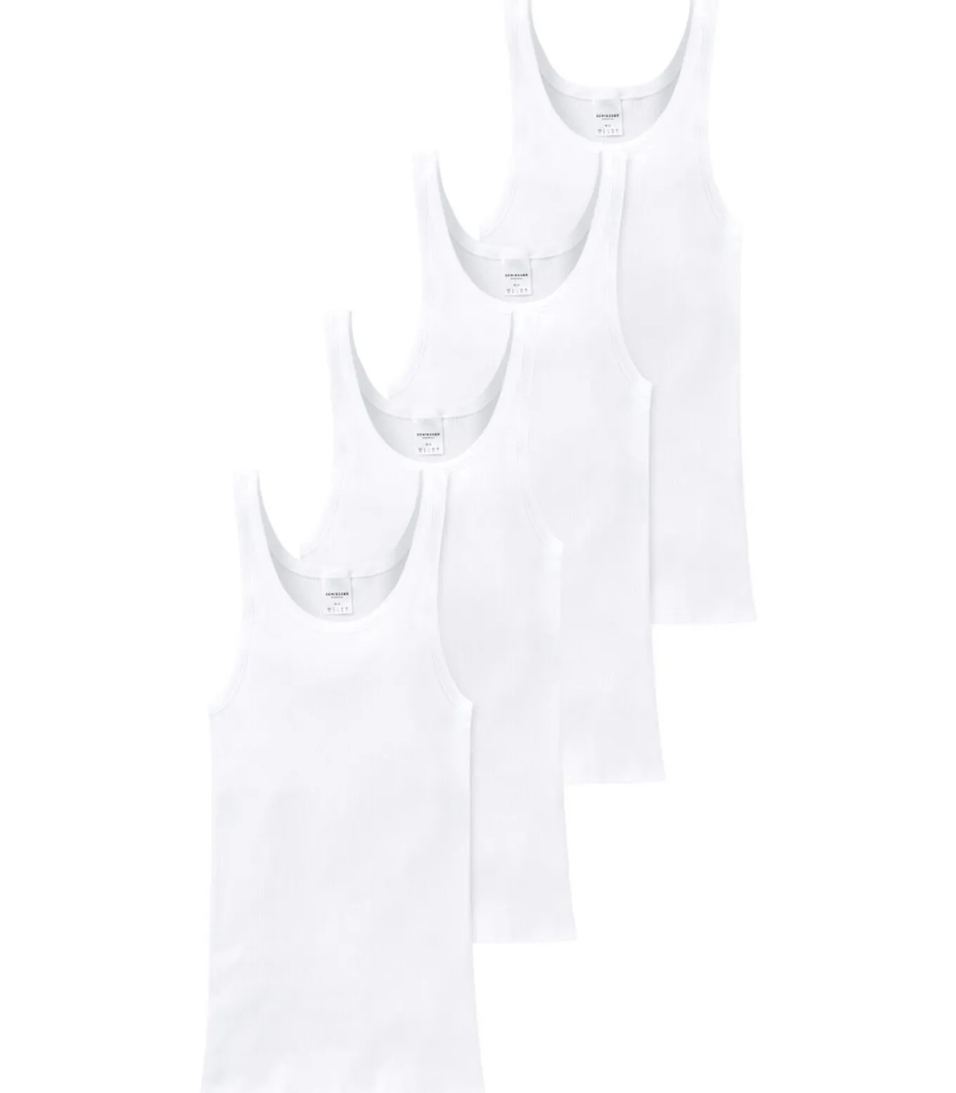 4 pack Cotton Essentials dubbelrib - onderhemd