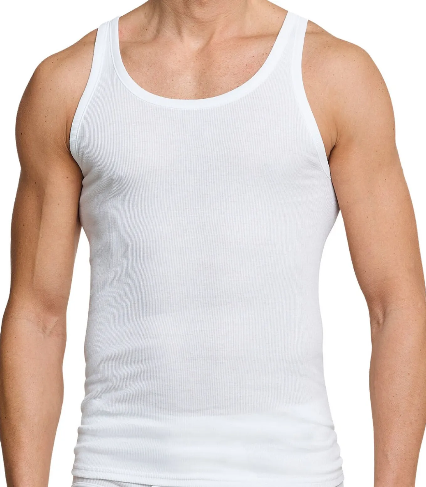 4 pack Cotton Essentials dubbelrib - onderhemd