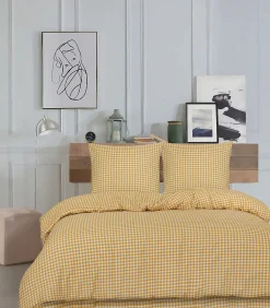 1 persoons beddengoed 140x200 cm+1 kussensloop 65x65 cm in katoen