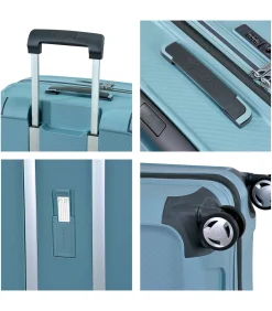 Aegis Expandable Handbagage Koffer 4 Wielen Lichtblauw