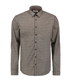 Allover geprint stretchhemd in wyberdessin