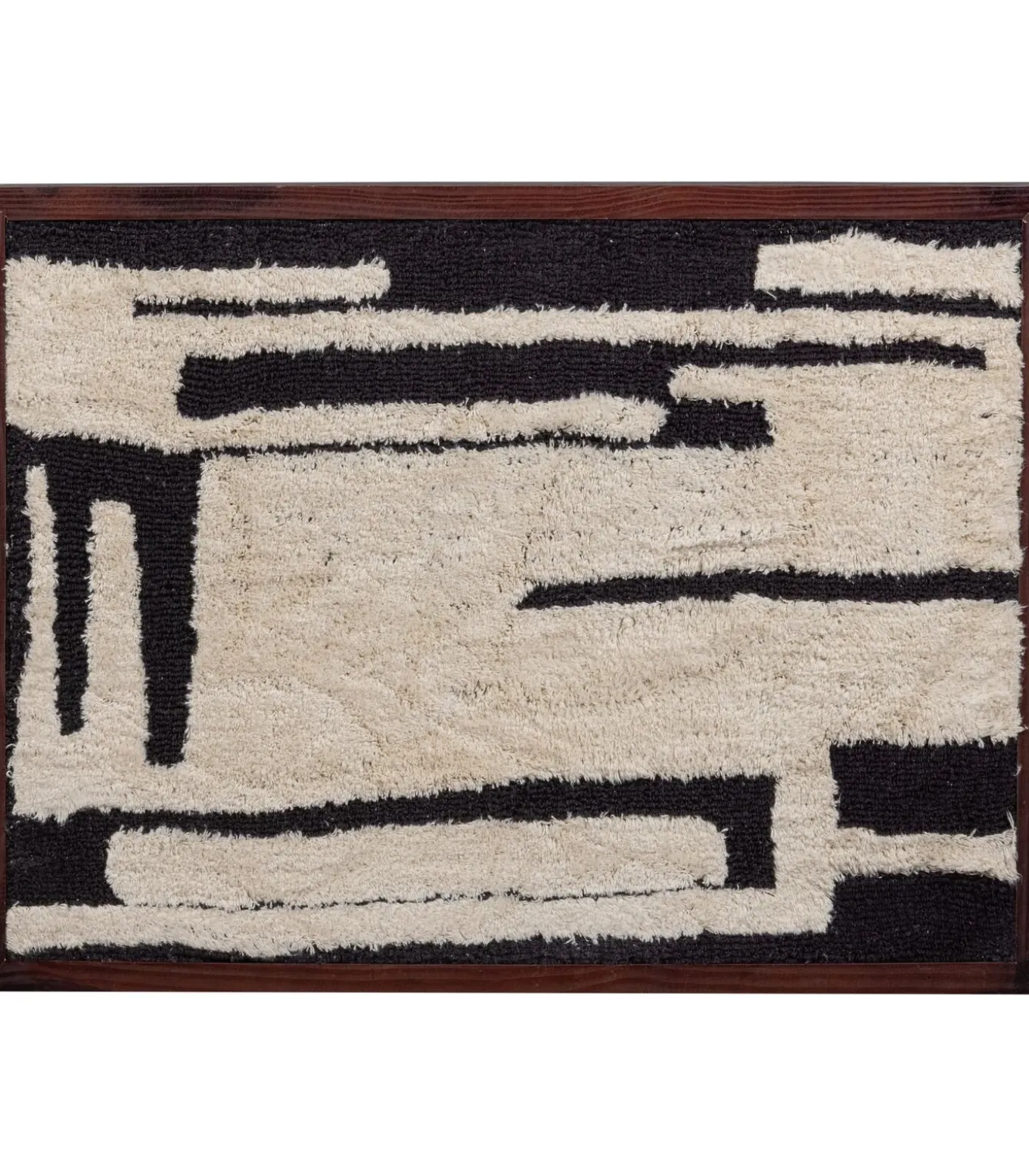 Anka Wanddeco - Katoen/Hout - Zwart/Wit - 90x60x10