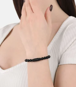 Armband voor dames en heren, unisex, roestvrij staal, onyx | schorpioen