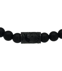Armband voor dames en heren, unisex, roestvrij staal, onyx | schorpioen