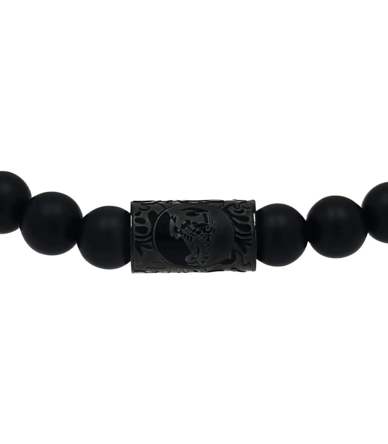 Armband voor dames en heren, unisex, roestvrij staal, onyx | schorpioen