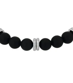 Armband voor mannen, roestvrij staal, agaat