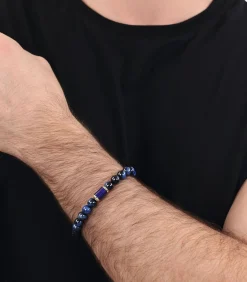 Armband voor mannen, roestvrij staal, tijgeroog
