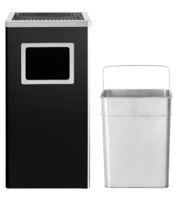 Asbak/prullenbak Hotel 45 L staal zwart