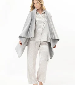 Asymmetrische jas van flanellen pluche ESSENTIEL 179