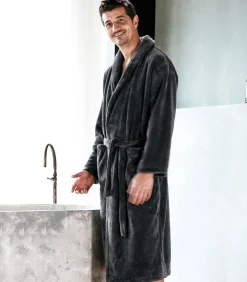 ATHENA Anthracite - Badjas unisex microvezel
