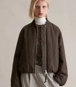 Aviator-stijl relaxed cropped blouson