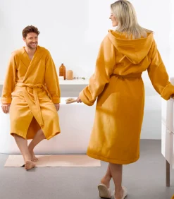 Badjas Reese, Sunshine geel - M - Unisex - Katoen/Polyester