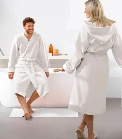 Badjas Reese, Wit - S - Unisex - Katoen/Polyester