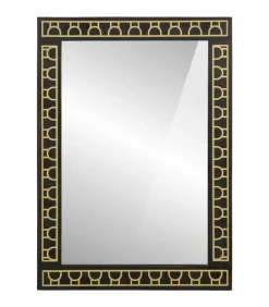 Badkamerspiegel 50x70x2,5 cm massief mangohout en glas