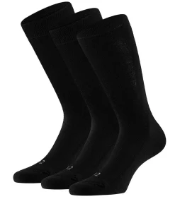 Badstof zool - Merinowollen Sokken - 3 paar - Zwart