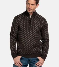 Baileys Pullover met print - Bruin