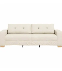 Bank met kussen met kussen Beige 220 x 78 x 84 cm Linnen