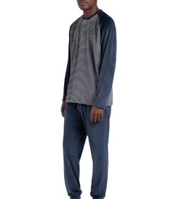 Basic Pyjama fluwelen outfit broek top lange mouwen