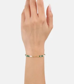 Bead Armband voor dames, roestvrij staal, gekweekte zoetwaterparel, kattenoog