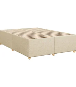 Bedframe zonder matras stof crèmekleurig 160x200 cm