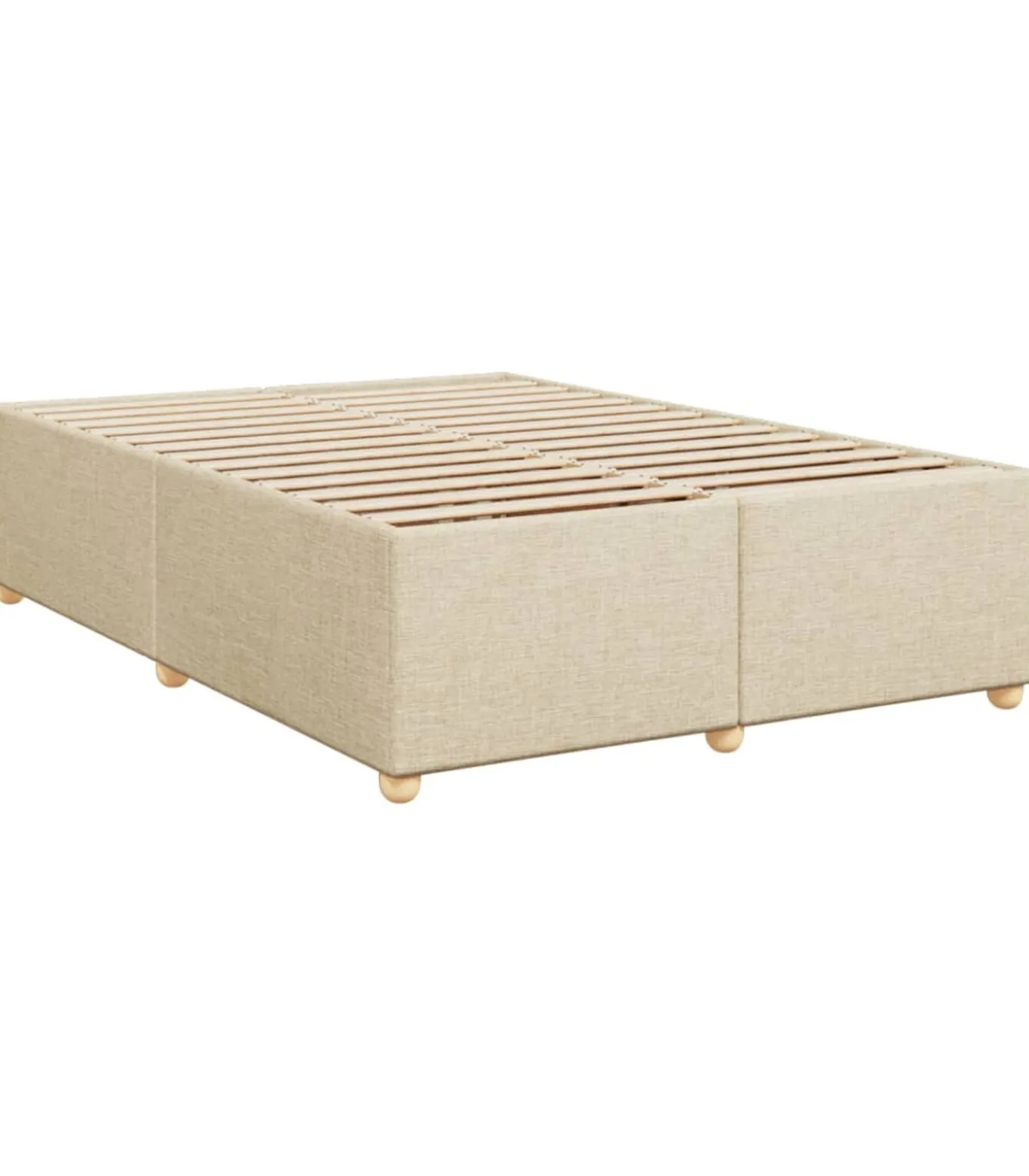 Bedframe zonder matras stof crèmekleurig 160x200 cm