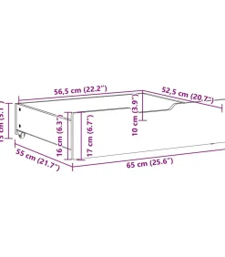 Bedlades 2 st 65x55x17 cm massief grenenhout wit