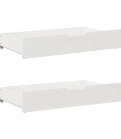 Bedlades 2 st 90x55x17 cm massief grenenhout wit