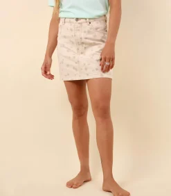 Bedrukte denim minirok MARGARIDA