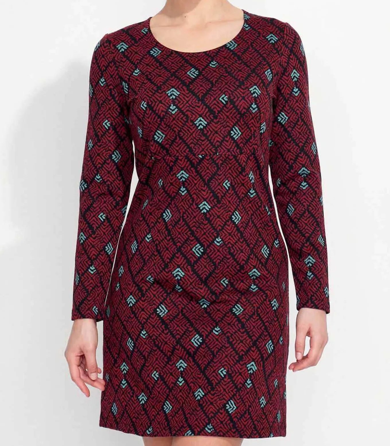 Bedrukte rechte jurk WABI