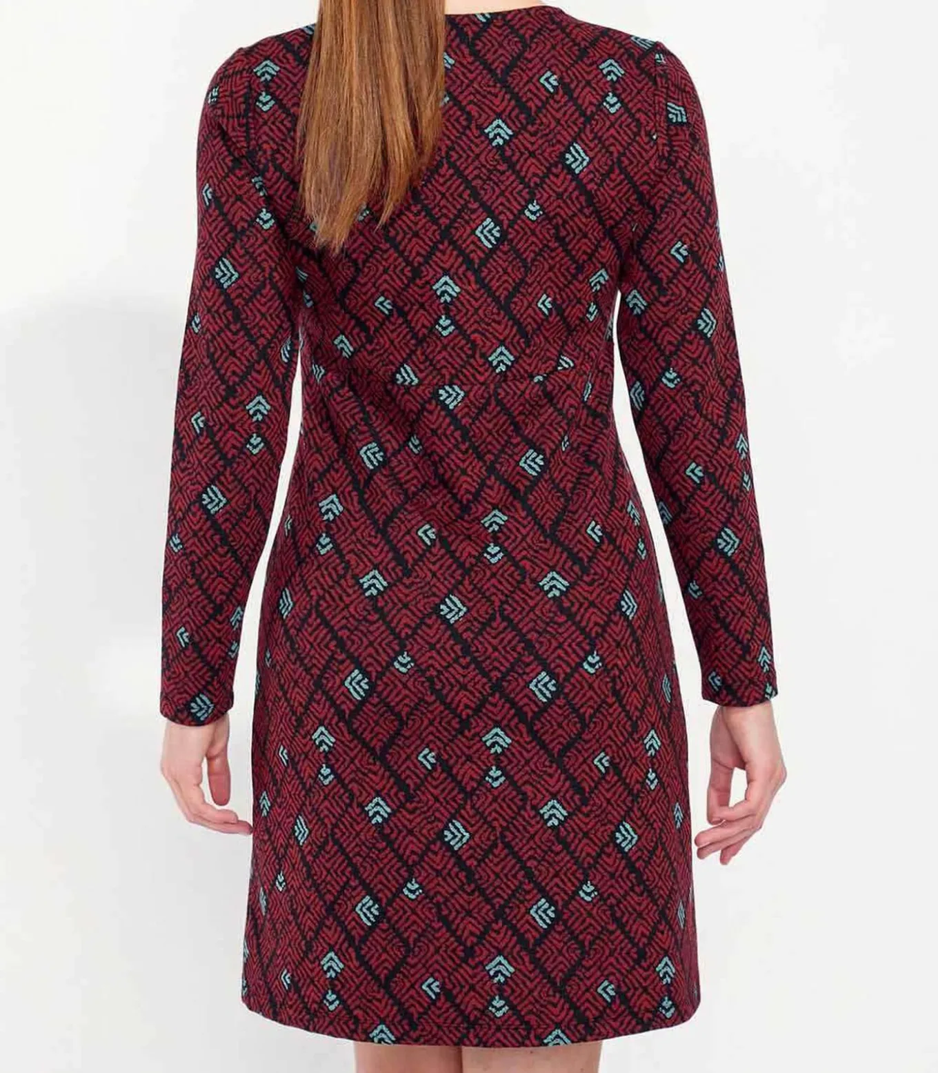 Bedrukte rechte jurk WABI