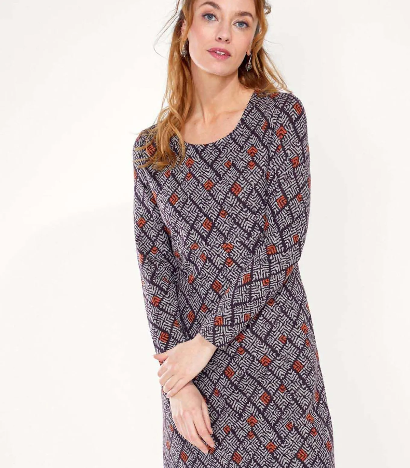 Bedrukte rechte jurk WABI