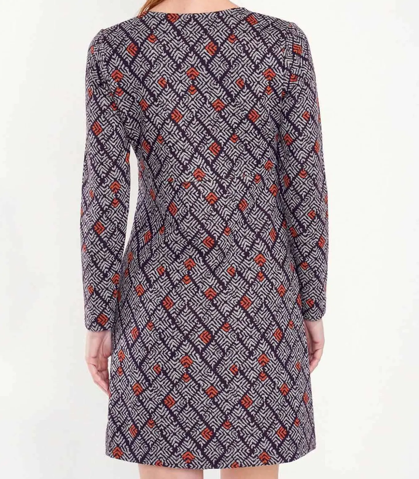 Bedrukte rechte jurk WABI