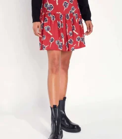 Bedrukte vloeibare korte rok PATNA