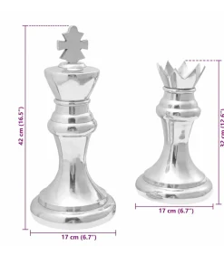 Beelden 2 pcs Zilver Aluminium