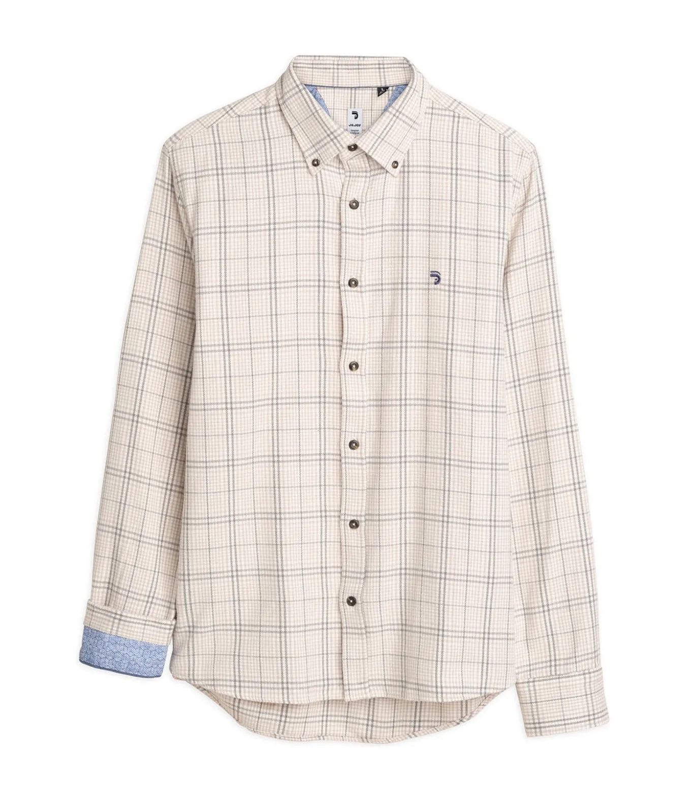 Beige geruit herenoverhemd