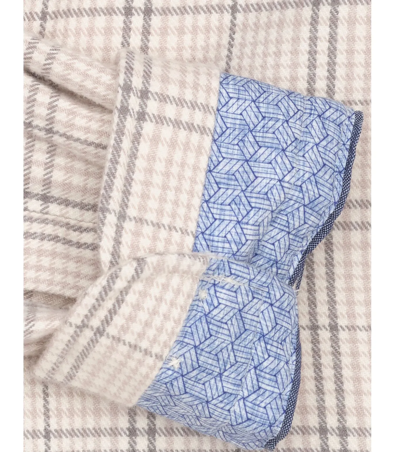 Beige geruit herenoverhemd