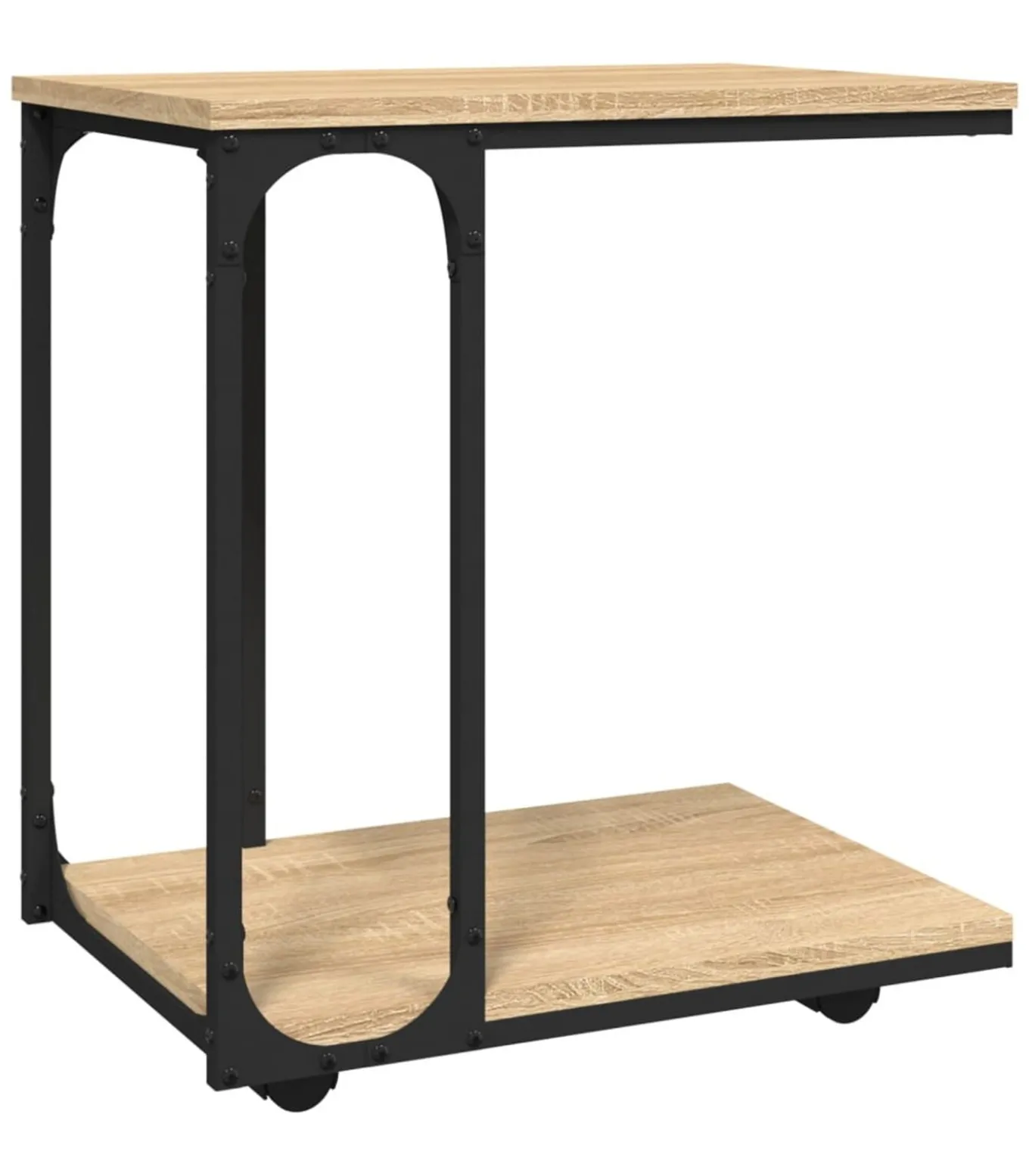Bijzettafel met wieltjes 50x35x55,5 cm hout sonoma eikenkleurig