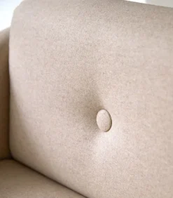 Bjorn - Fauteuil in massief eiken en ecru stof