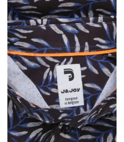 Blauw jongensshirt met bladprint