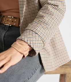 Blazer met ruitjes zonder knoopsluiting