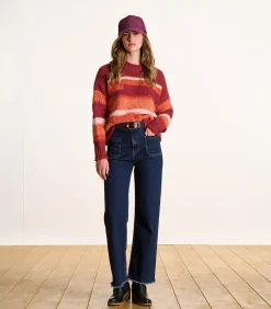 Bordeaux ribfluwelen pet van biologisch katoen