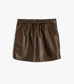 Boven knielengte Imitatieleer Rok