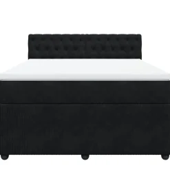 Boxspring met matras fluweel zwart 140x200 cm
