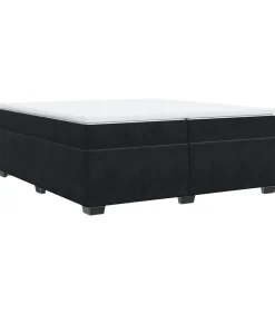 Boxspring met matras fluweel zwart 200x200 cm