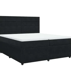 Boxspring met matras fluweel zwart 200x200 cm