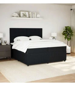 Boxspring met matras fluweel zwart 200x200 cm