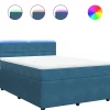 Boxspring met matras fluweel blauw 160x200 cm